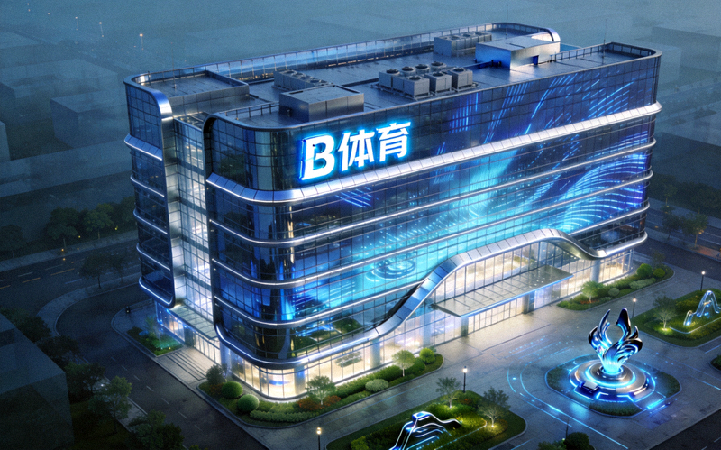 B体育公司总部大楼外观，展现现代科技企业的建筑风格