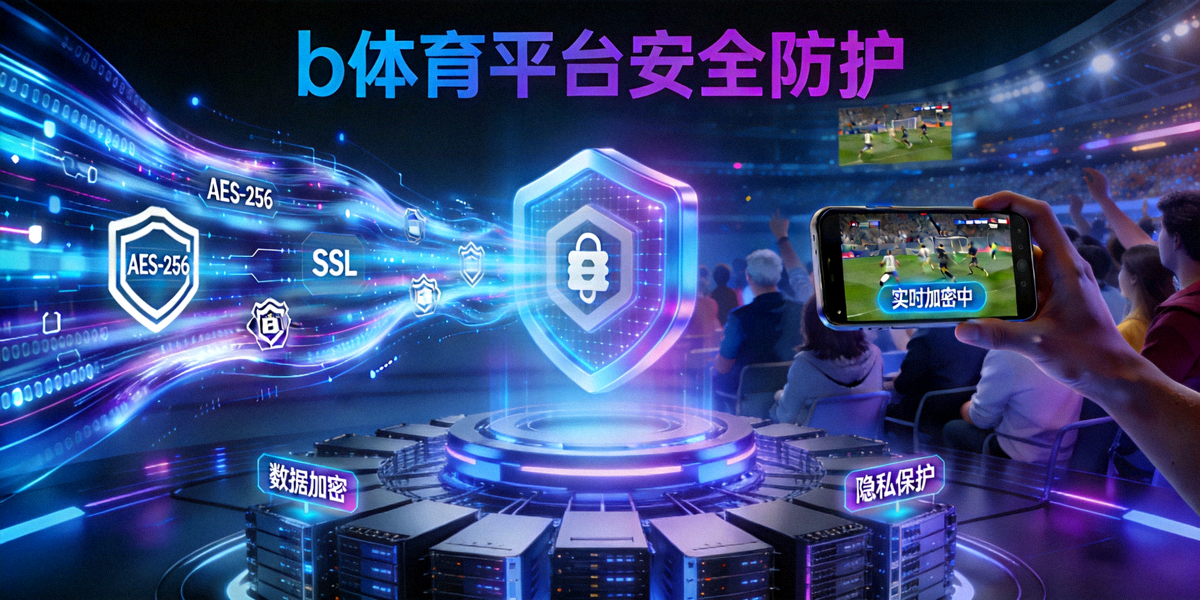 b体育平台安全防护概念图，展示数字加密技术守护体育观赛体验